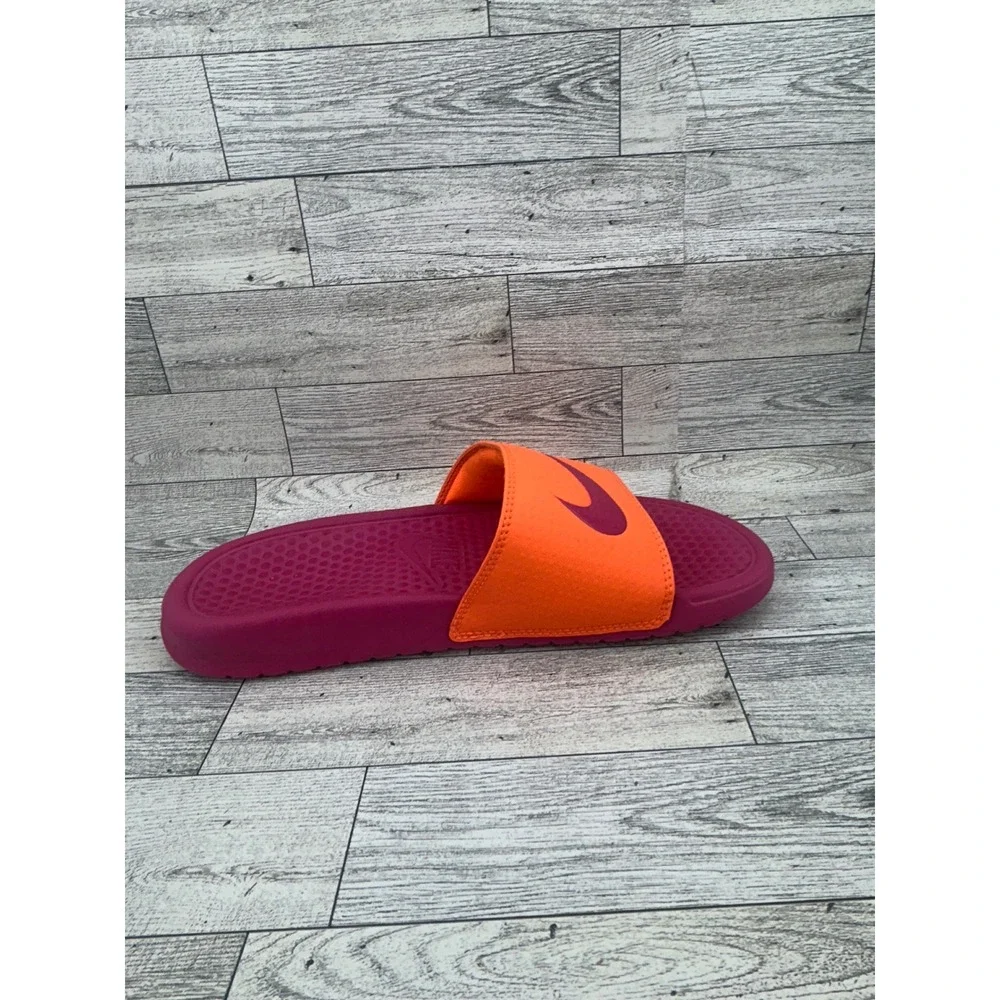 Nike Benassi JDI Women Orange Magenta Slides Sandals‎ 312432-866 Size 9